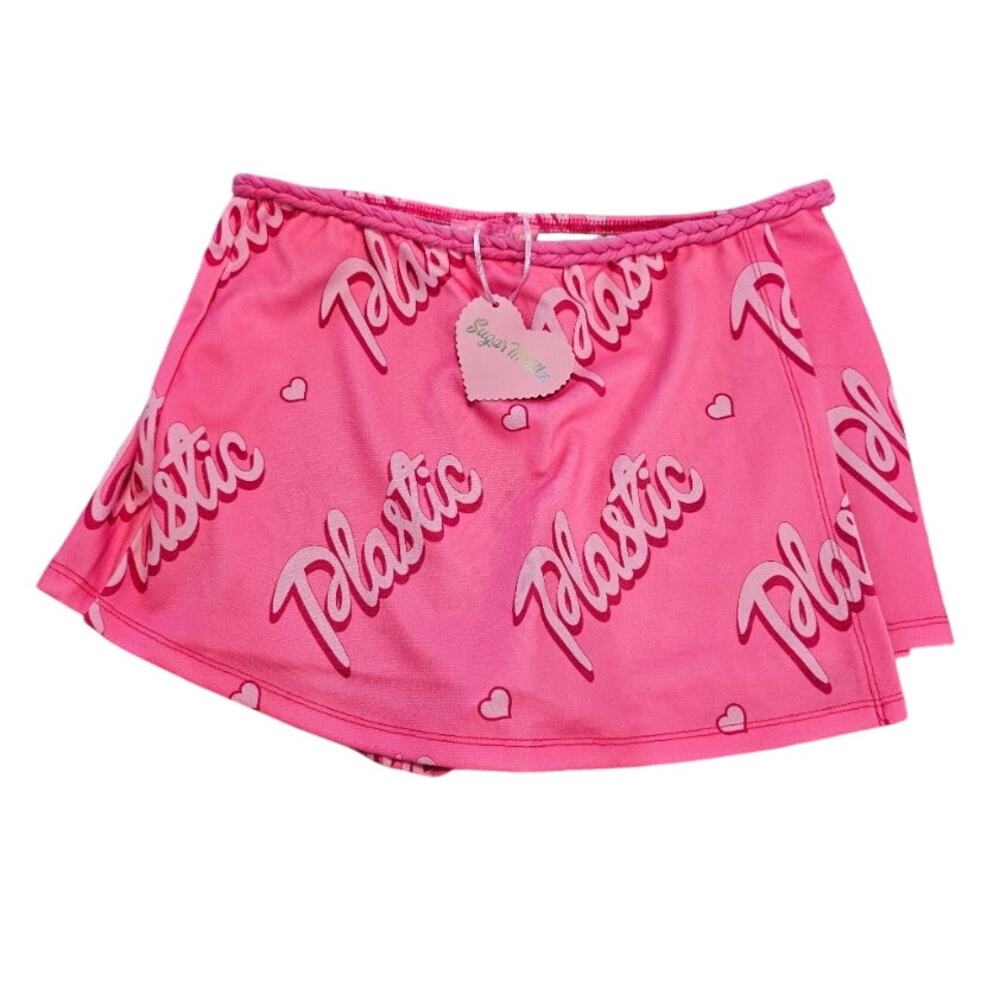$39 SOLD OUT Dolls Kill Sugar Thrillz Life Is Plastic Mini Skort S NWT